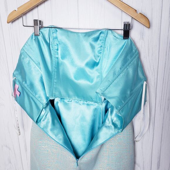 Lilly Pulitzer Raya Metallic Strapless Sheath Dress Beaded Knee Length Lined - Picture 10 of 14